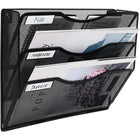 ShoppingAll - Support mural à compartiments en treillis métallique – 3 sections pour classement de documents-Installation murale facile : le matériel de montage est inclus pour une installation simple sur un mur, une porte ou une armoire
