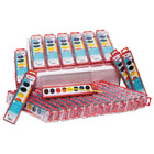 Charles Leonard Semi-Moist WaterColour Paint Set - 8 Colour Oval Pan with Brush - 36 Set-Create amazing works of art with this semi-moist watercolor set