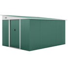 Outsunny - Abri de jardin en acier 11 pi x 9 pi-Cadre en acier ondulé, galvanisé pour une résistance accrue. Solide et résistant à la rouille et à la corrosion  

