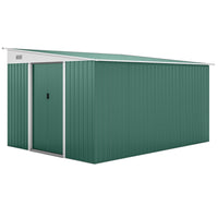 Outsunny - Abri de jardin en acier 11 pi x 9 pi-Cadre en acier ondulé, galvanisé pour une résistance accrue. Solide et résistant à la rouille et à la corrosion  
