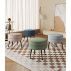 Manhattan Comfort Bailey 18.11" Mid-Century Modern Ottoman - Blue, Grey, Oatmeal, Sage Green with Black Legs - 4 Pack-Solid Wood Frame for Durability and Functionality
