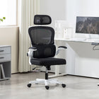 HOMCOM Ergonomic Mesh Office Chair with Lumbar Support - Black-Breathable mesh fabric with high-density foam padding ensures enduring seat comfort