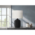Monarch Specialties 23" H Table Lamp - Black Rattan / Ivory / Cream Shade-The easy 3-way rotary switch holds a single tri-bulb (not included) with a maximum outage of 100W/120V, for dimmable lighting, creating the right ambiance to instantly brighten and illuminate a room