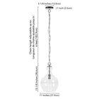 Hudson&Canal - Suspension Verona de 28 cm de large avec abat-jour en verre, - Nickel brossé/grainé-Nettoyer avec un chiffon doux et sec, sans produits chimiques agressifs ni produits de nettoyage abrasifs