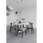 Manhattan Comfort - Lot de 2 chaises de salle à manger Colbert 44,5 cm style industriel chic, rembourrées, noir et gris-Cannage naturel fin fabriqué à partir de véritable rotin en bois