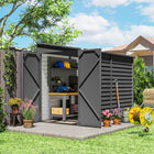 Outsunny - remise de rangement extérieure en acier - 4,6 pi x 9 pi-Portes doubles pour un accès facile à l'intérieur et à l'extérieur
