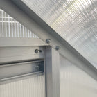 Outsunny serre adossée en aluminium 6 pi x 4 pi avec lucarne de toit réglable, transparent- Porte coulissante pour un accès facile à l'intérieur et à l'extérieur  
