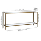 Hudson&Canal Hera 64"W Console Table with Glass Shelf - Brushed Brass-9