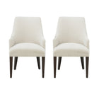 Manhattan Comfort Beever 24" Modern Chenille Upholstered Dining Armchair - Cream - Set of 2-Modern Dining Armchair with Backrest Perfect for Dining Room Use. Set of 2