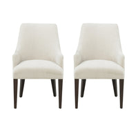 Manhattan Comfort - Lot de 2 fauteuils de salle à manger modernes Beever 24 po en chenille crème-Fauteuil de salle à manger moderne avec dossier idéal pour la salle à manger lot de 2
