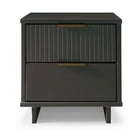 Manhattan Comfort Granville 18.11" Modern 2-Drawer Nightstand - Dark Grey-Modern- Contemporary with a taste of Glam - Nightstand for Bedroom and Living Room Use