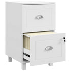 HOMCOM 2-Drawer Letter/A4 Filing Cabinet Lockable with Hanging Bars - White-Lockable bottom drawer enhances document security with 2 keys

