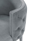 Manhattan Comfort Maya 24.02" Modern Velvet Upholstered Dining Chair - Grey - Set of 2-Stunning Back Tufted Buttoning with Rounded Back Frame