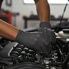 SHOWA - Gants en nitrile durable EBT 4 mil pour contact alimentaire, à usage unique - Noirs - Taille moyenne - Paquet de 100-Compatible avec écran tactile