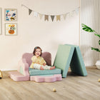 Qaba - Canapé modulable pour enfants, blocs d’escalade en mousse avec piscine à balles - bleu clair - ensemble de 12-Se transforme en une mini piscine à balles remplie de douceur pour des heures de jeu en intérieur 