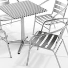 Flash Furniture – Table carrée de 23,5 po en aluminium avec 4 sièges à traverses, intérieur/extérieur (TLH24SQ017BCHR4)-Dessus de table en acier inoxydable lisse