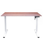 Ezywork -  Bureau debout réglable en hauteur électrique 60" - Cadre blanc / Dessus de table noyer foncé-Capacité de poids : 154 lb