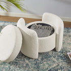 Modway Nebula Boucle Upholstered Ottoman - Ivory-Removable Seat