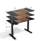 LjubLjana 53" Electric Height Adjustable Sit-Stand Desk - Wood/Black-Powerful Electric Motor - Enjoy a height range of 28" to 45" with this desk's powerful motor and strong legs using telescopic height adjustment, the easy-to-use push button controller features 4 memory pre-sets to save your preferred height