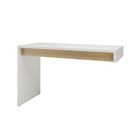 Nexera - Surface de travail réversible Chrono, Blanc et érable naturel-Surface réversible pouvant être installée du côté droit ou gauche