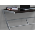 Monarch Specialties 7374 48" Computer Desk - Espresso/Silver Metal-Smooth laminated espresso top for a contemporary appeal