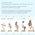 MotionGrey Blessy Wooden High Chair - Adjustable Baby & Toddler Dining Chair for Age 6 Months+ - Wood-4