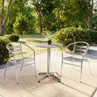 Flash Furniture 23.5" Round Aluminum Indoor-Outdoor Table Set with 2 Slat Back Chairs-Lightweight Design