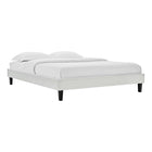 Modway Reign Performance Velvet Twin Platform Bed Frame - Light Grey-Upholstered Twin Platform Bed Frame