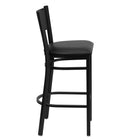 Flash Furniture HERCULES Series Black Grid Back Metal Restaurant Barstool - Black Vinyl Seat-CA117 Fire Retardant Foam