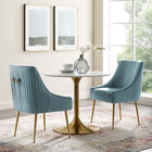 Modway Discern Pleated Back Upholstered Performance Velvet Dining Chair - Light Blue - 2 Pack-Velvet Polyester Upholstery