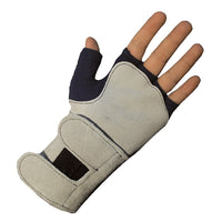IMPACTO® 703-10 MOYEN Paire Gant Antichocs avec support de poignet suédé, sans doigts, coussinet gel paume, nylon-1