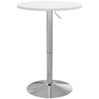 HOMCOM - Table de bar ronde plateau pivotant à 360° et base en acier - blanc-Le mécanisme de levage pneumatique permet un réglage en hauteur de 27,2 po (69 cm) à 35,8 po (91 cm) 