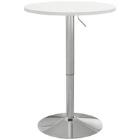 HOMCOM - Table de bar ronde plateau pivotant à 360° et base en acier - blanc-Le mécanisme de levage pneumatique permet un réglage en hauteur de 27,2 po (69 cm) à 35,8 po (91 cm) 