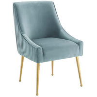 Modway Discern Pleated Back Upholstered Performance Velvet Dining Chair - Light Blue-Dining Room or Accent Chair