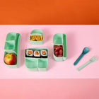 b.box - Boîte à lunch Bento Buddy en silicone - Forêt-Anti-déversement – les bords hauts empêchent les aliments de se déplacer d'un compartiment à l'autre