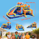 Qaba - Château gonflable 8 en 1 pour enfants, avec toboggan, piscine (bac à balles), mur d’escalade, souffleur-Fabriqué en tissu Oxford 840D & 420D avec des coutures doubles pour plus de sécurité  
