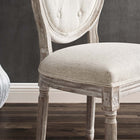 Modway Arise Vintage French Upholstered Fabric Dining Side Chair - Beige - 2 Pack-Louis XVI Chair Design