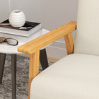 HOMCOM - Canapé d’amour 45 po avec pieds en bois de caoutchouc - beige-Motif capitonné à boutons ajoutant une touche moderne à votre intérieur 