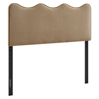 Modway - Athena Velours de performance résistant aux taches Tête de lit pleine grandeur, Taupe-Velours de performance résistant aux taches
