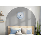 Monarch Specialties 9119 12" Round Juvenile Wall Clock - Blue Face/Blue Frame-Enjoy accurate timekeeping without distractions with a non-ticking quartz movement, ensuring a peaceful environment in a bedroom or study area