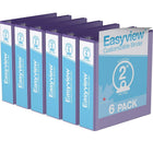 Davis Group Easyview Premium Binder - Round Ring - Customizable - 2" - Purple - 6 Pack-3 Ring Binder