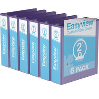 Davis Group Easyview Premium Binder - Round Ring - Customizable - 2" - Purple - 6 Pack-3 Ring Binder