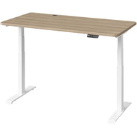 MotionGrey - Bureau assis-debout électrique à double moteur, réglable en hauteur, 140 po de largeur - Cadre blanc-MotionGrey Plateau stratifié de haute qualité (140 x 71 x 2,5 cm) • Double moteur allemand - vitesse de réglage plus rapide (38 mm/s) • Capacité de charge de 113 kg (250 lb) • Clavier à affichage numérique avec mémoire