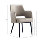 Manhattan Comfort Tremont 22.8" Modern Leatherette Upholstered Dining Arm Chair - Taupe-Upholstered in Luxurious Leatherette with Fine Stitching 