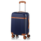 Champs Vintage 21" Hardside Carry-on Luggage - USB Port - Navy-Polycarbonate Material