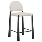 Modway Hayley Upholstered Fabric Counter Stool - Black Cream-Versatile Counter Stool