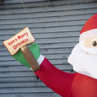 Outsunny 8' Lit Inflatable Santa Claus Holding Sign of Blessings Christmas Decoration-Primary Colour: Red 