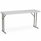 Flash Furniture 18"W x 60"L Granite Plastic Folding Training Table - White-Ready To Use Commercial Table