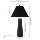 Hudson&Canal - Lampe de table monochrome Ingalls de 71 cm de haut avec abat-jour en tissu, - Noir mat/noir-Nettoyer avec un chiffon doux et sec, sans produits chimiques agressifs ni produits de nettoyage abrasifs
