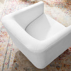 Modway Twist Accent Lounge Performance Velvet Swivel Chair - Gold White-Stain Resistant Fabric